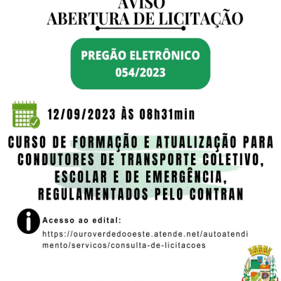 Aviso de licitação!